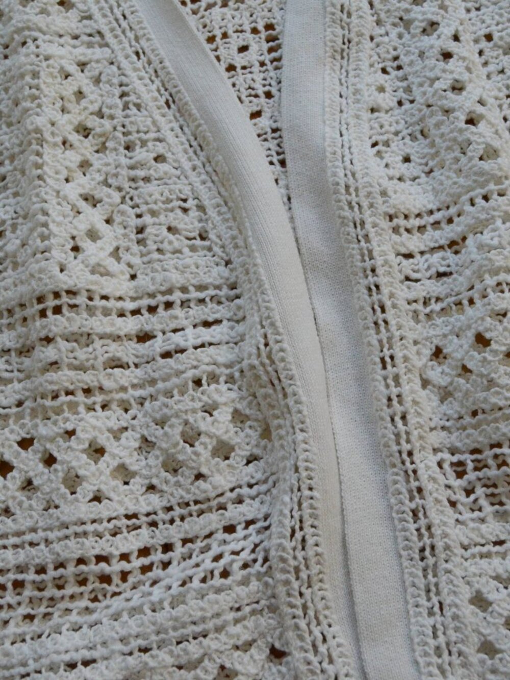 Anthropologie Knitted & Knotted Belted Crochet Cardigan Ivory Boho Size L NWT - Picture 8 of 12